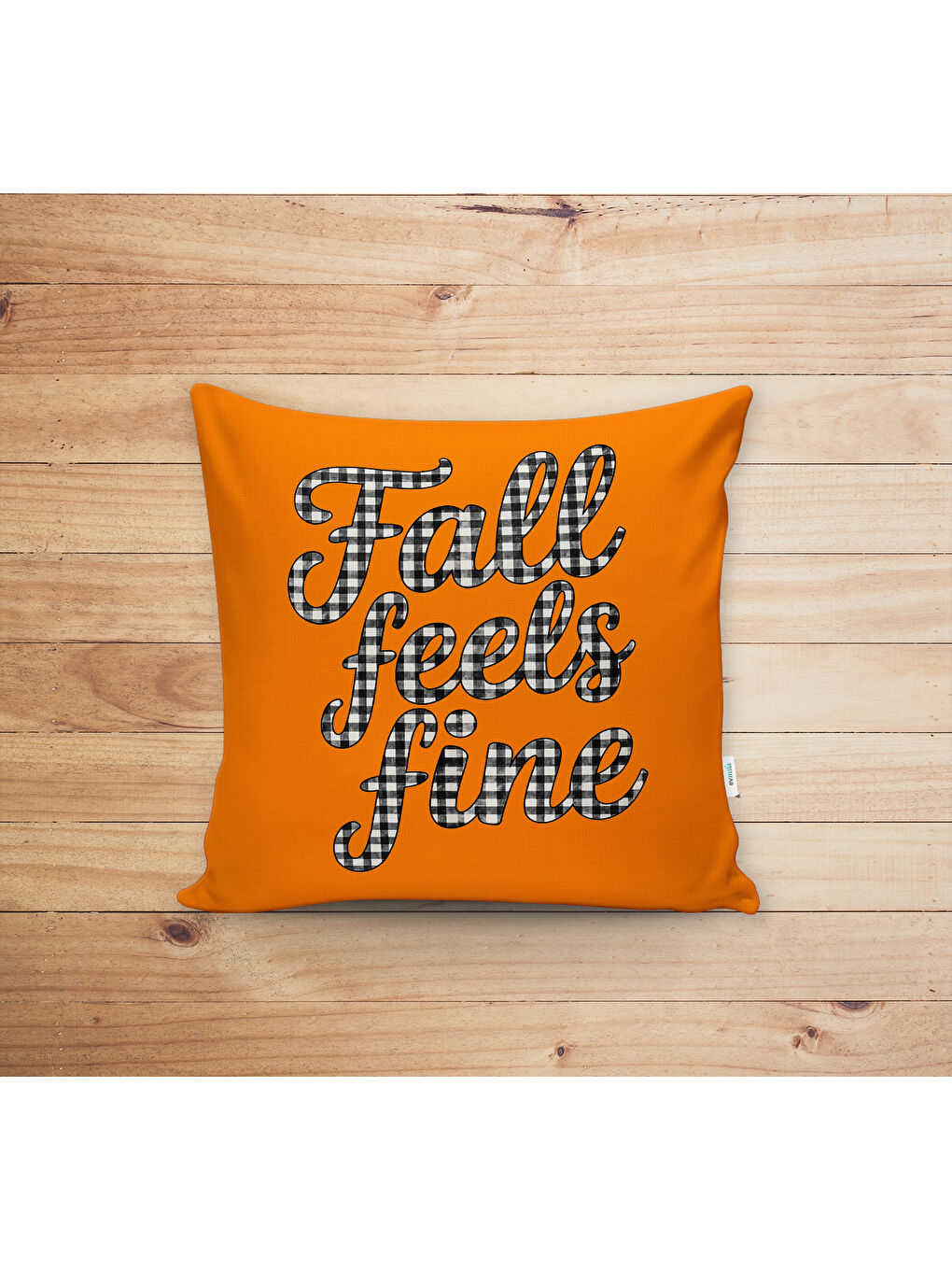 Karışık Çift Taraf Baskılı Kadife Doku Sonbahar Ve Kabak Desenli Kırlent Kılıfı-1