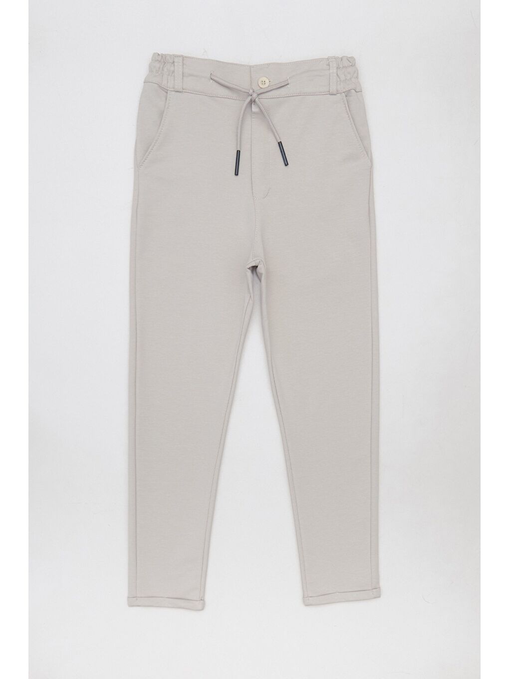 Bej Beli Bağlamalı Duble Paça Erkek Çocuk Pantolon