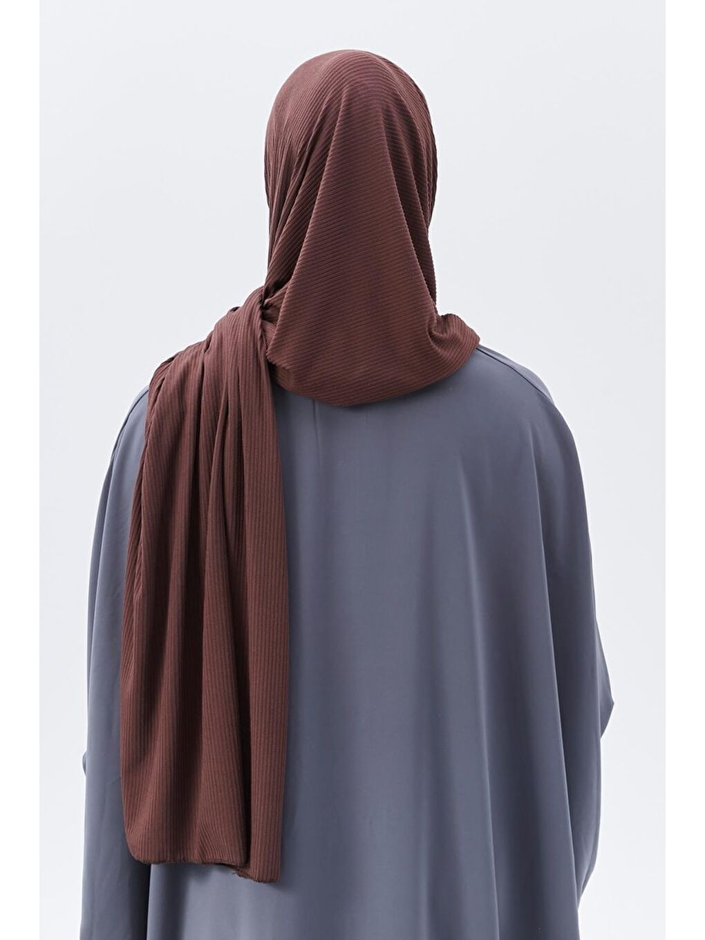 Kahverengi Hazır Pratik Geçmeli Lüks Organik Çizgili Kaşkorse Şal Çapraz Hizalı-5