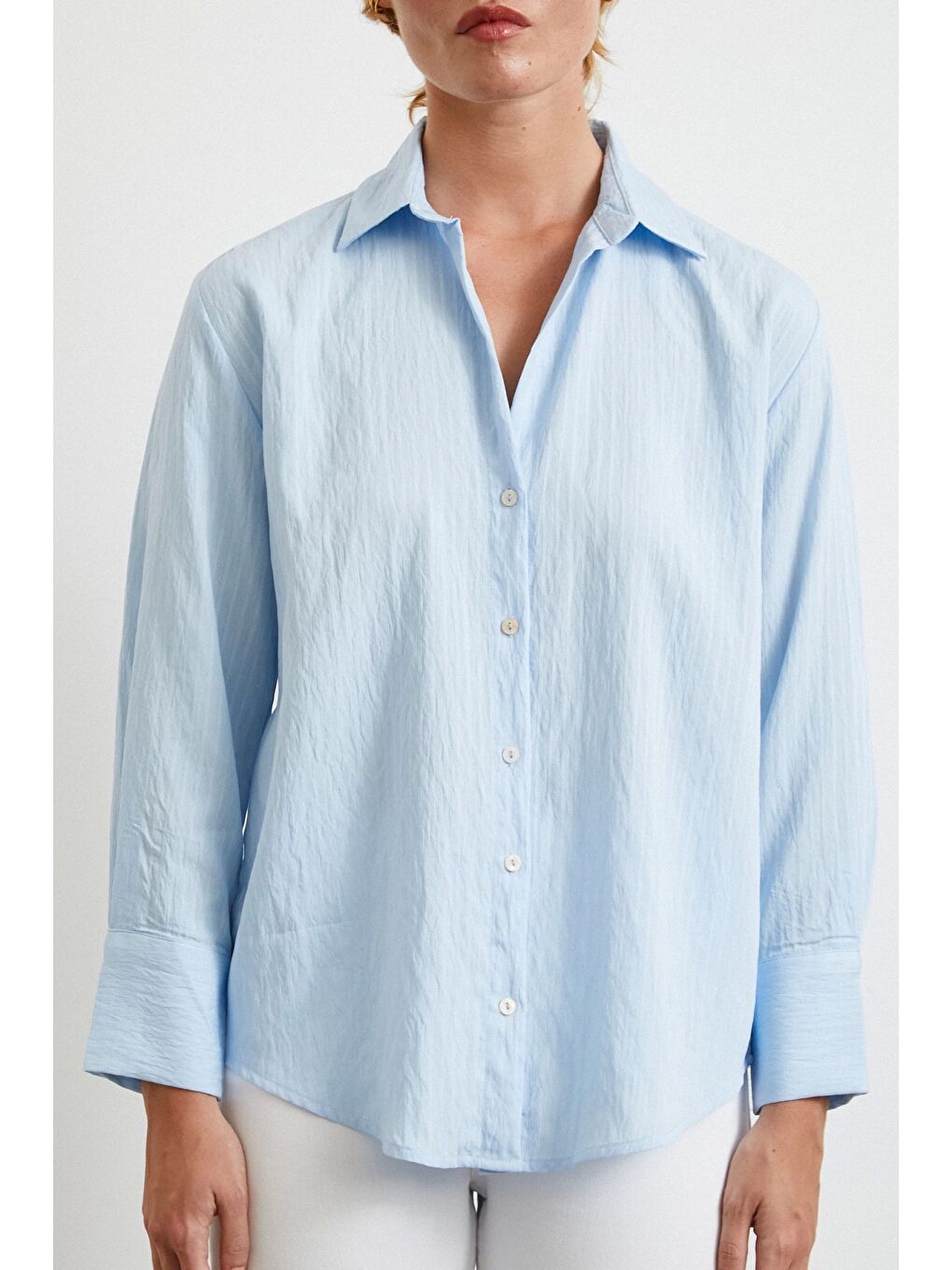 Paralel Çizgili Gömlek Mavi-3