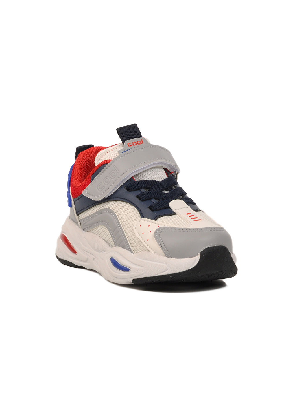 Beyaz Lacivert Cırtlı Çocuk Spor Ayakkabı Evo P-2