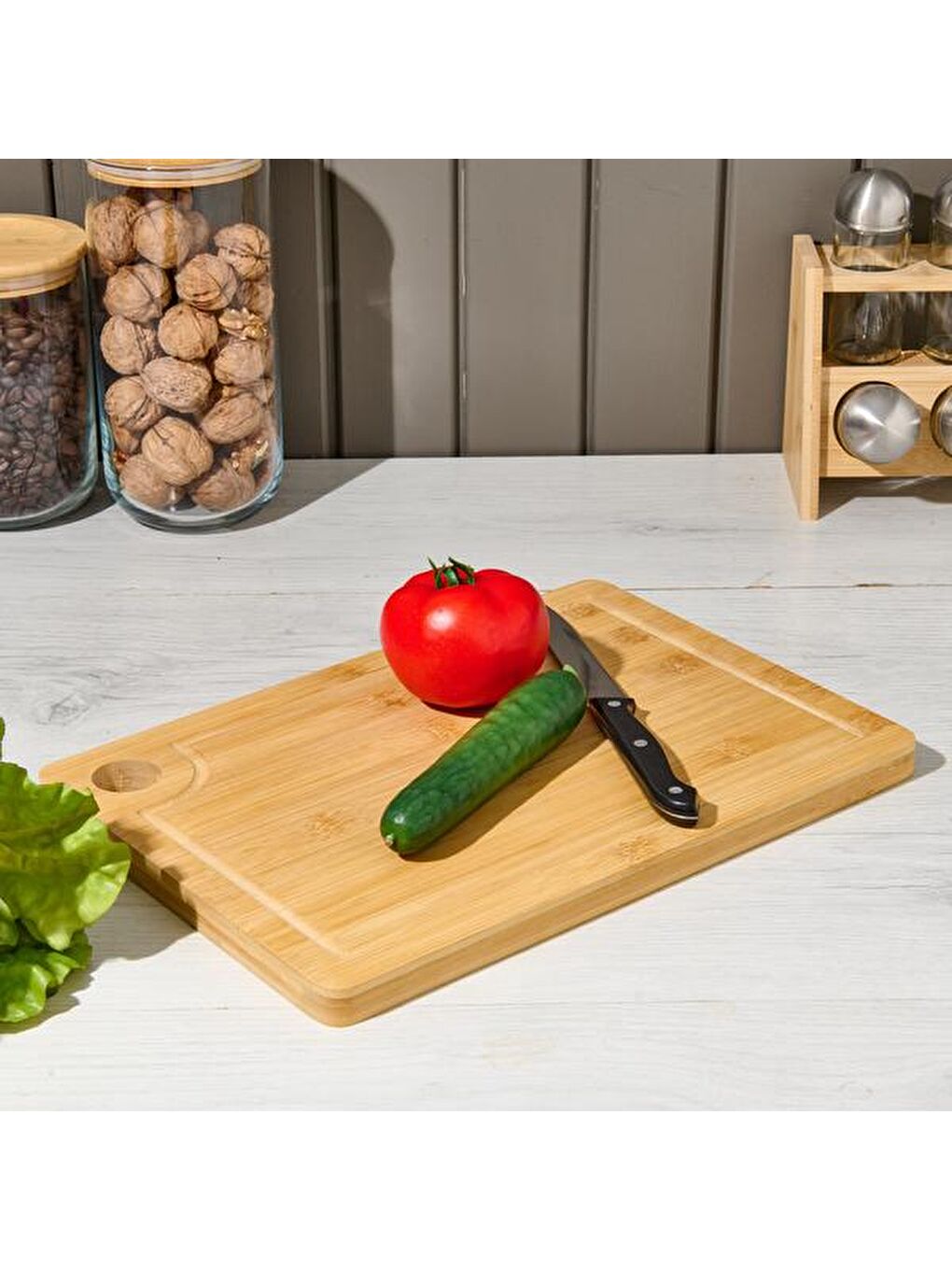 Bambu Kesme Tahtası - Bej - 33x23x1,5 cm