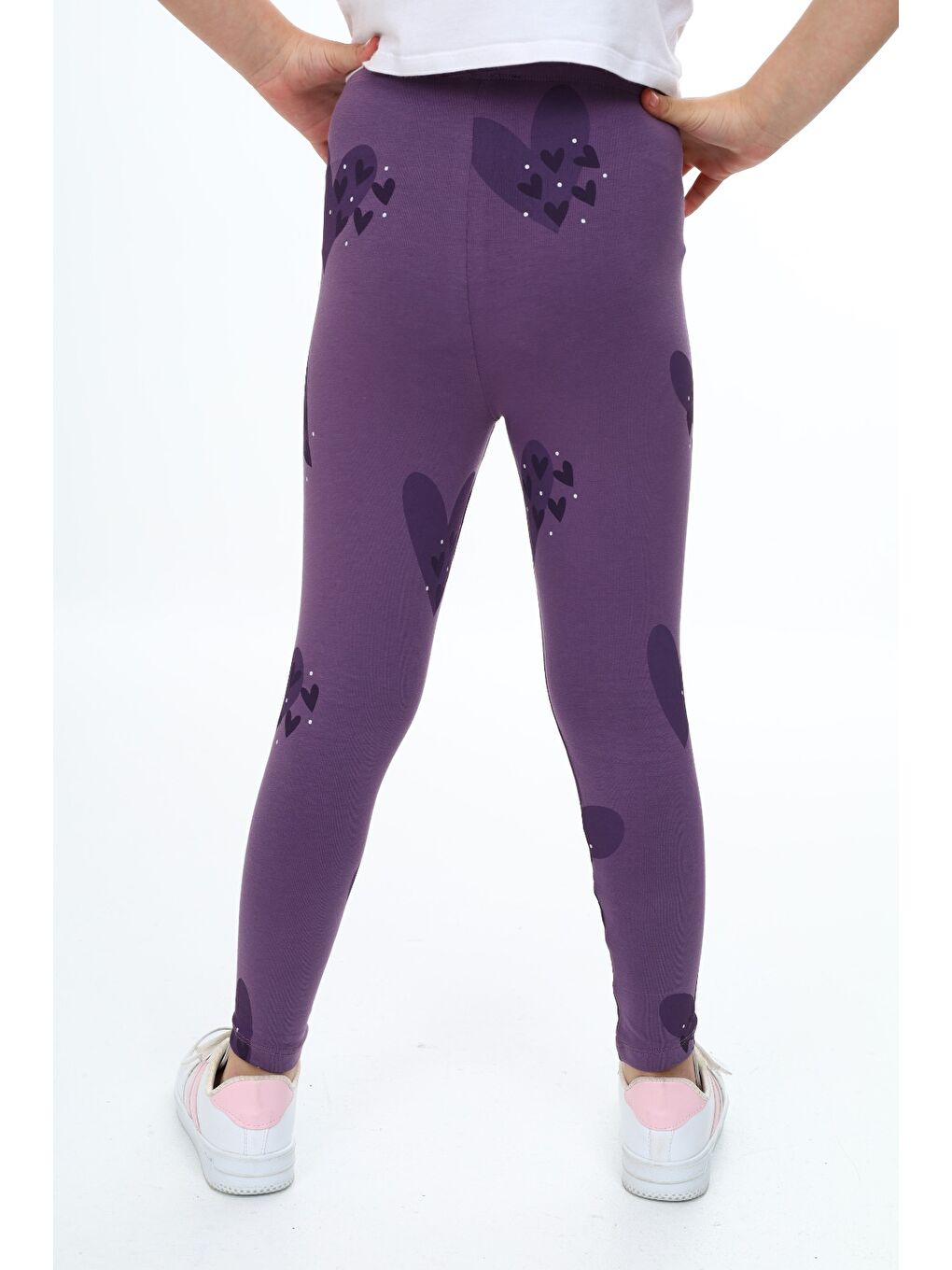 Mor Kız Çocuk Baskılı Tayt-1