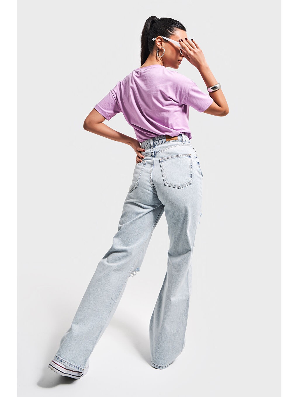 Mavi Kadın Snow Jean Rengi 12S5-100 %100 Pamuk Yırtık Detaylı Straight Fit Yüksek Bel Denim-2