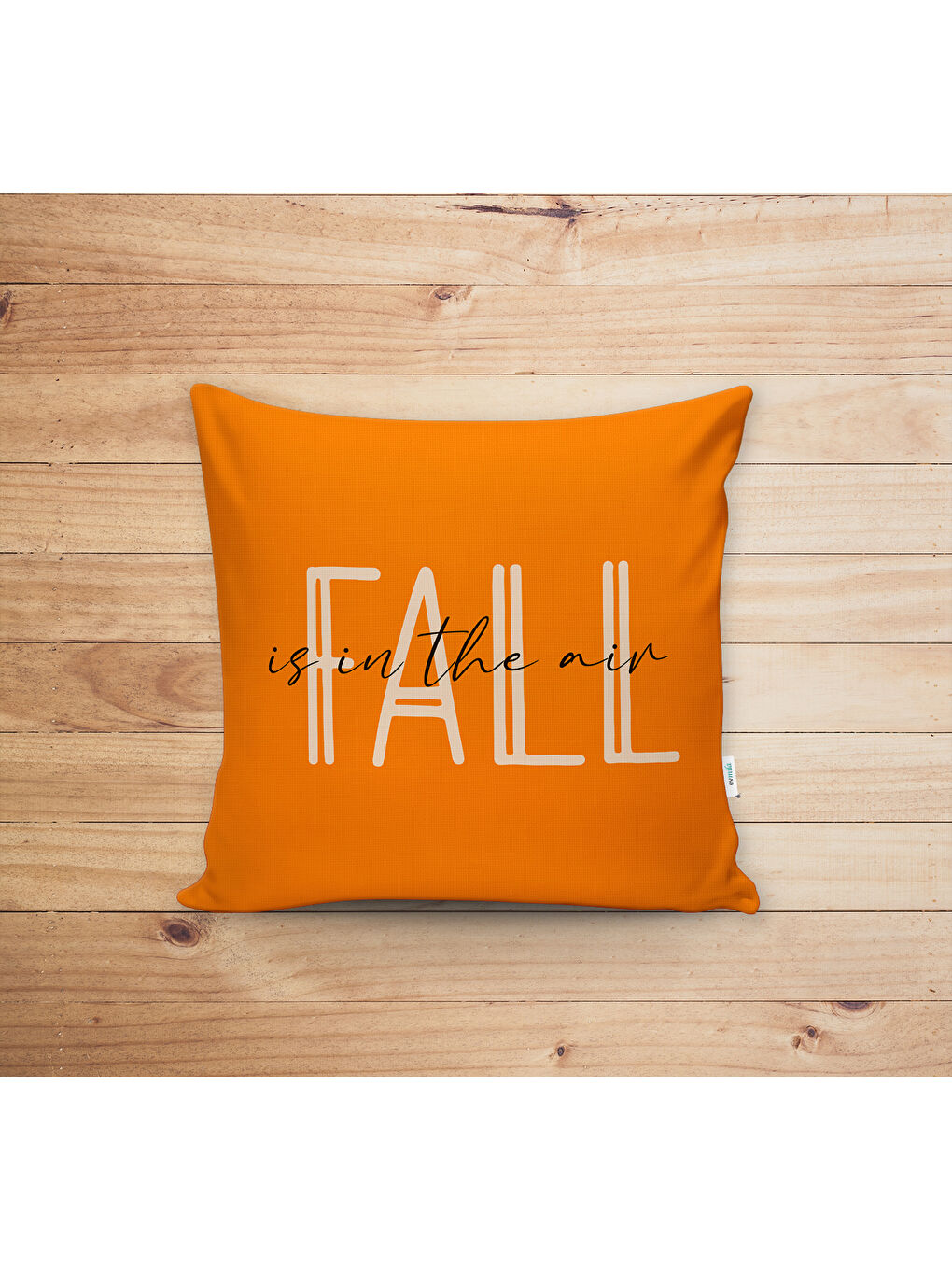 Karışık Çift Taraf Baskılı Kadife Doku Sonbahar Ve Kabak Desenli Kırlent Kılıfı-1