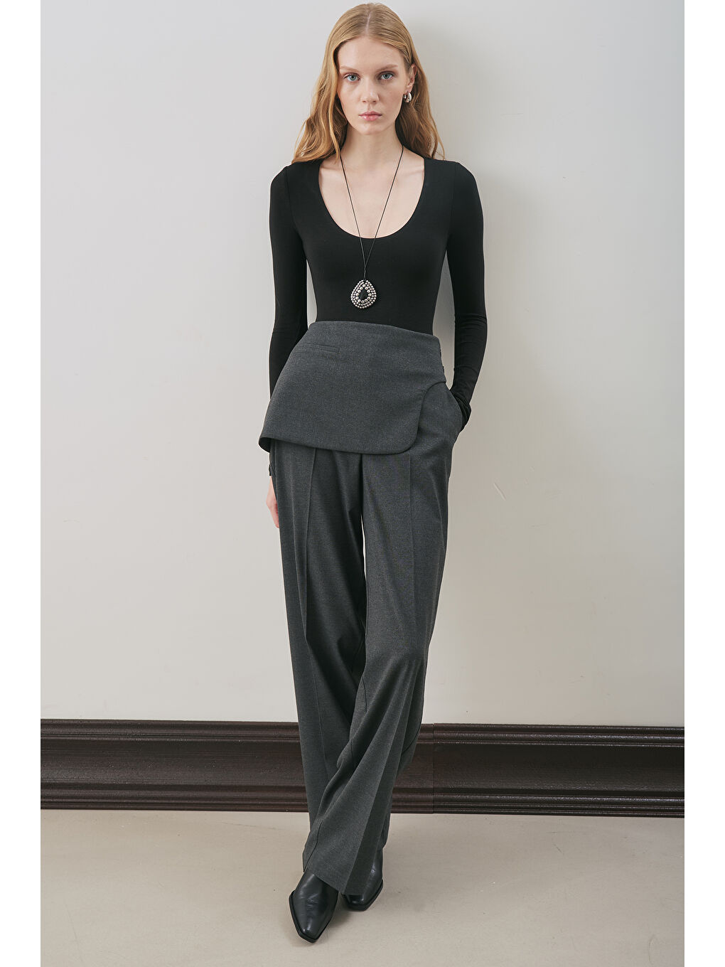 Klasik Kesim Kumaş Pantolon Antrasit