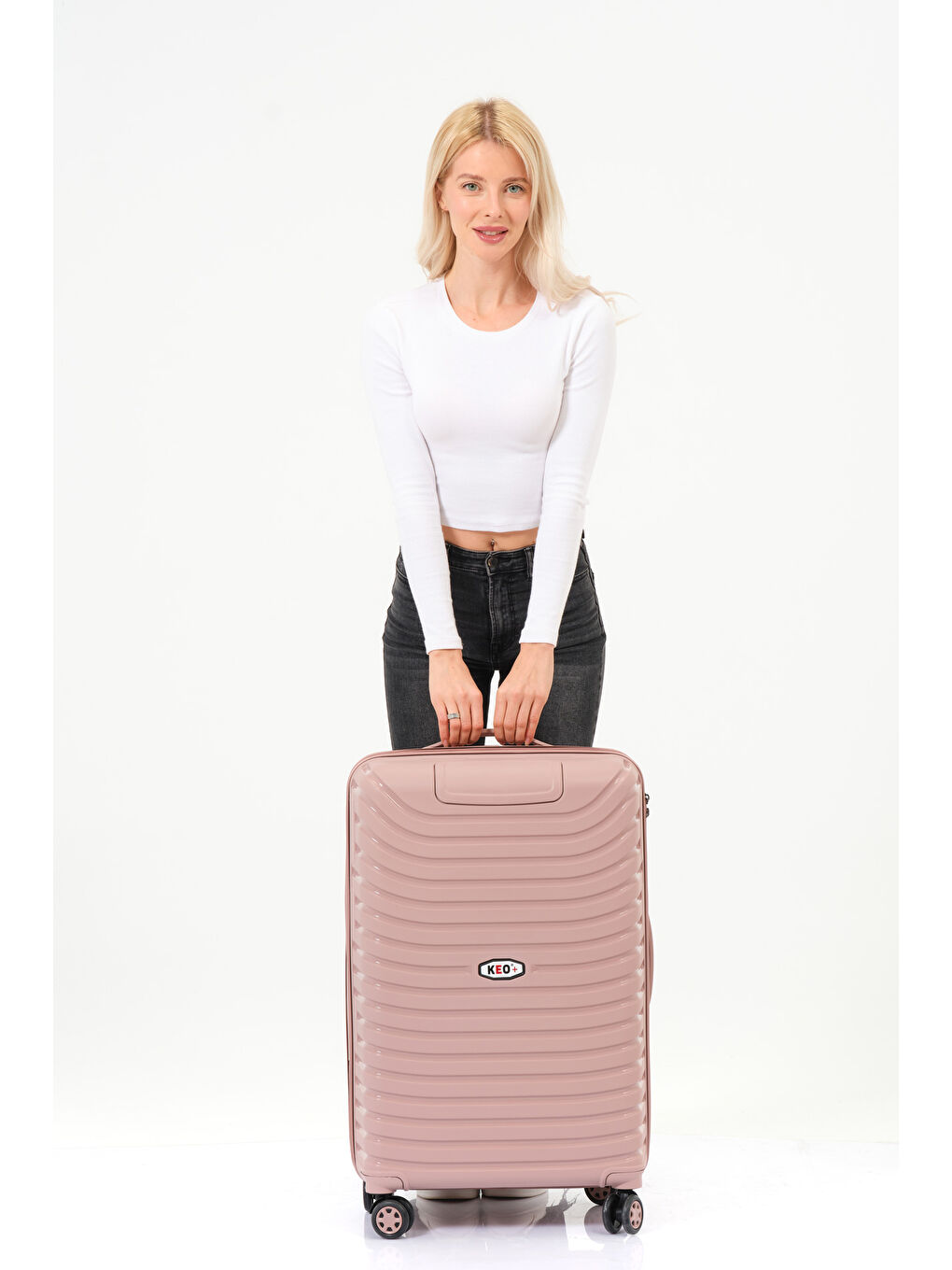 Pembe Orta Boy Pudra PP Valiz-7