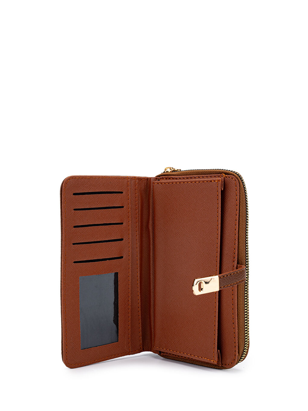 Kahverengi Suni Deri Kadın Cüzdan Taba MN103-2