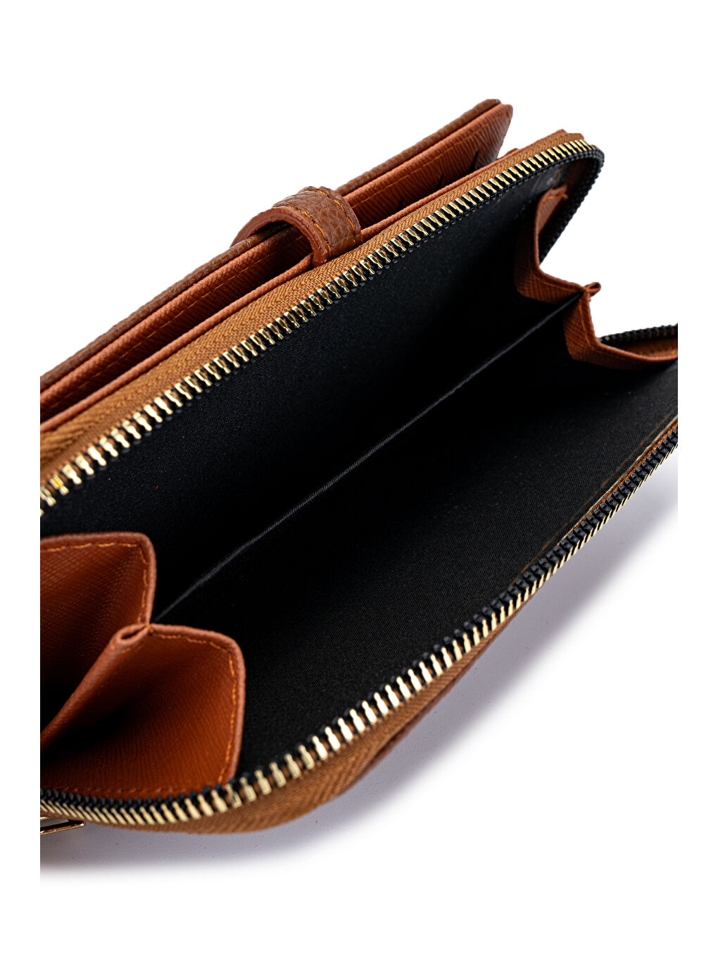 Kahverengi Suni Deri Kadın Cüzdan Taba MN103-3