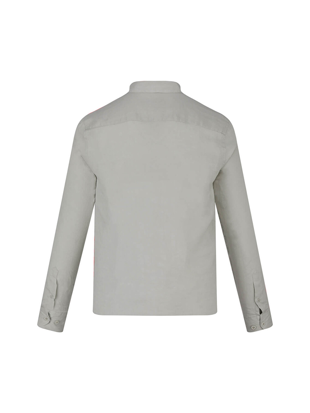 Yeşil Comfort Fit 100% Keten Düğmeli Yaka Uzun Kollu Keten Gömlek-2