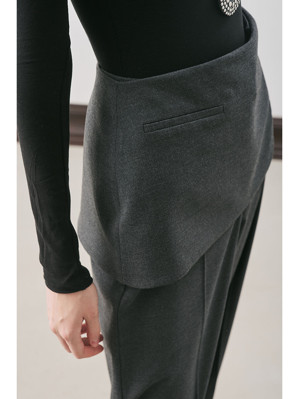 Klasik Kesim Kumaş Pantolon Antrasit-5