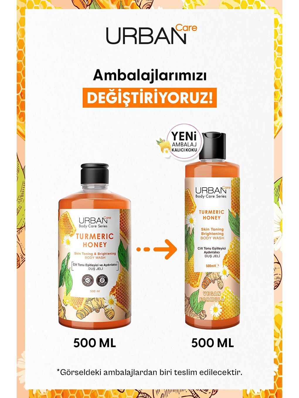 Urban Care Turmeric Honey Cilt Tonu Eşitleyici ve Aydınlatıcı Duş Jeli 500 ml - 1