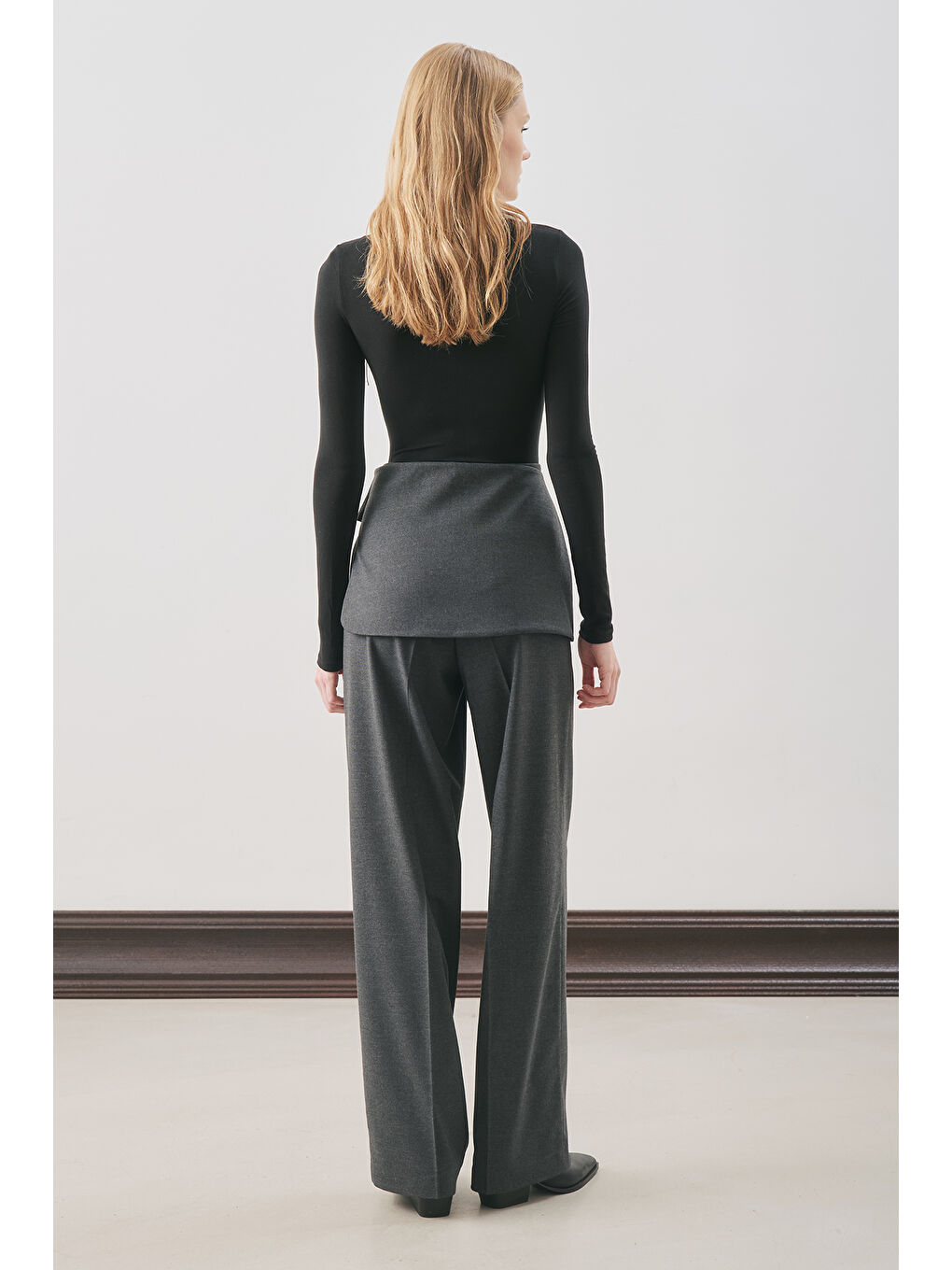 Klasik Kesim Kumaş Pantolon Antrasit-6