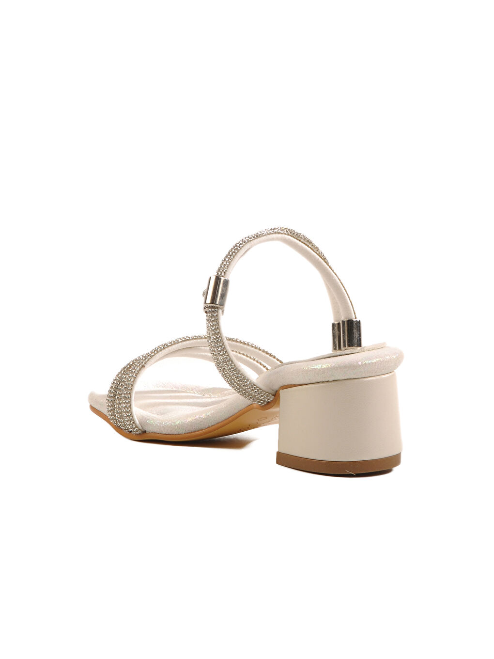 Ekru Sedef Taşlı Kız Çocuk Topuklu Sandalet 016 P-3