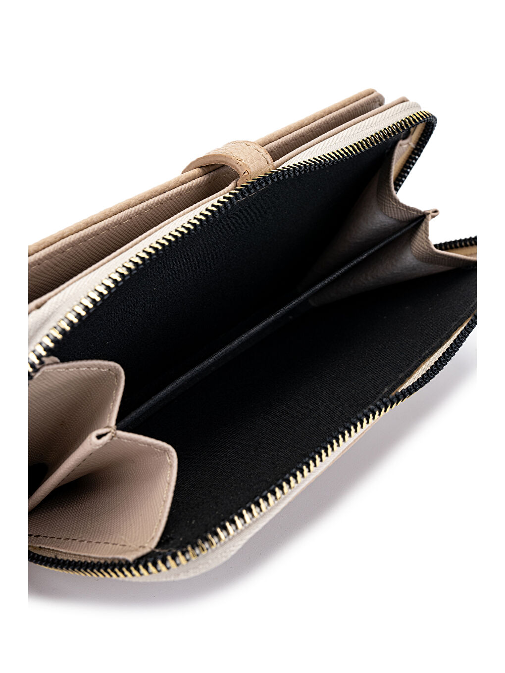 Bej Suni Deri Kadın Cüzdan Vizon MN103-3