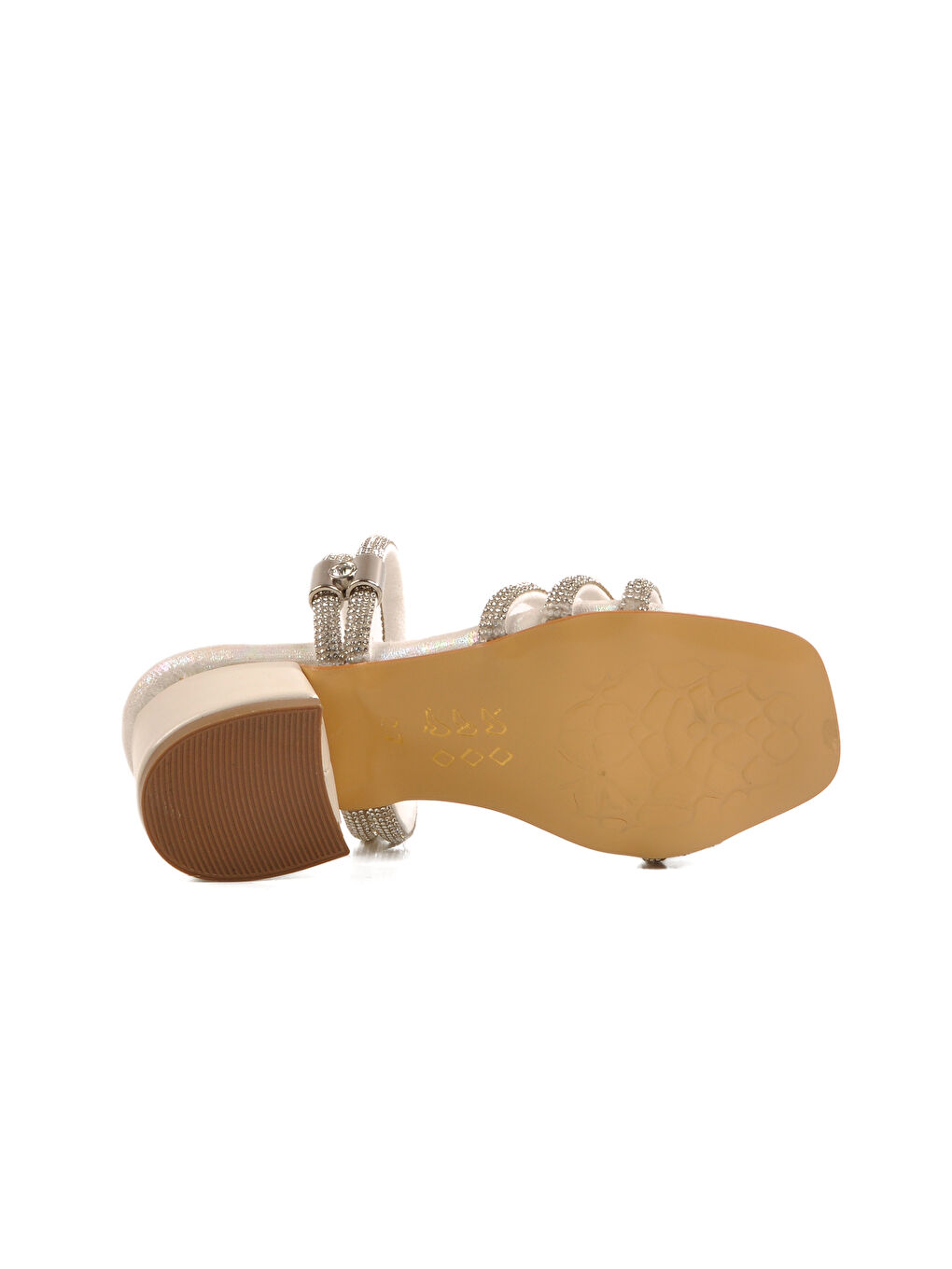 Ekru Sedef Taşlı Kız Çocuk Topuklu Sandalet 016 P-4