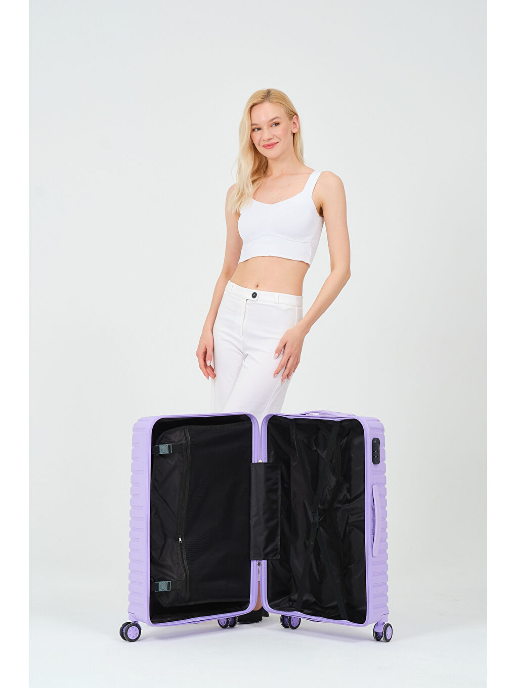 Orta Boy Lila PP Valiz-7