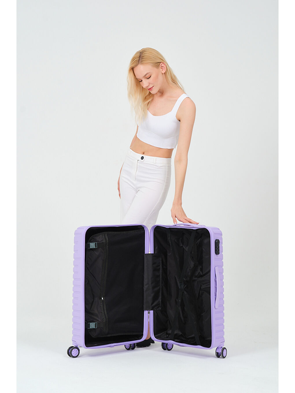 Orta Boy Lila PP Valiz-8