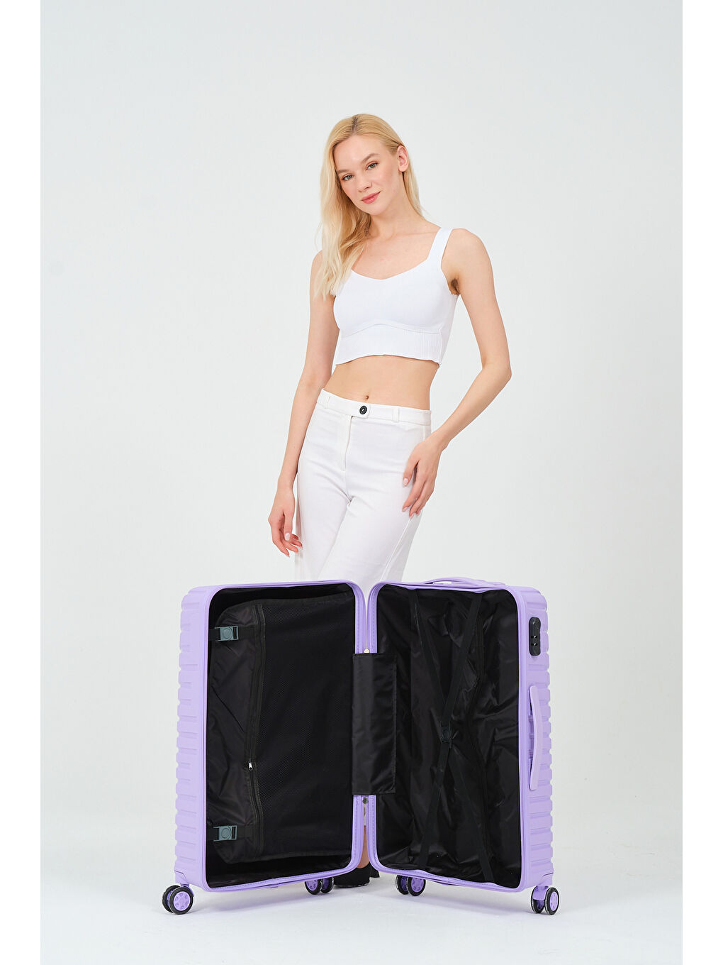 Orta Boy Lila PP Valiz-9