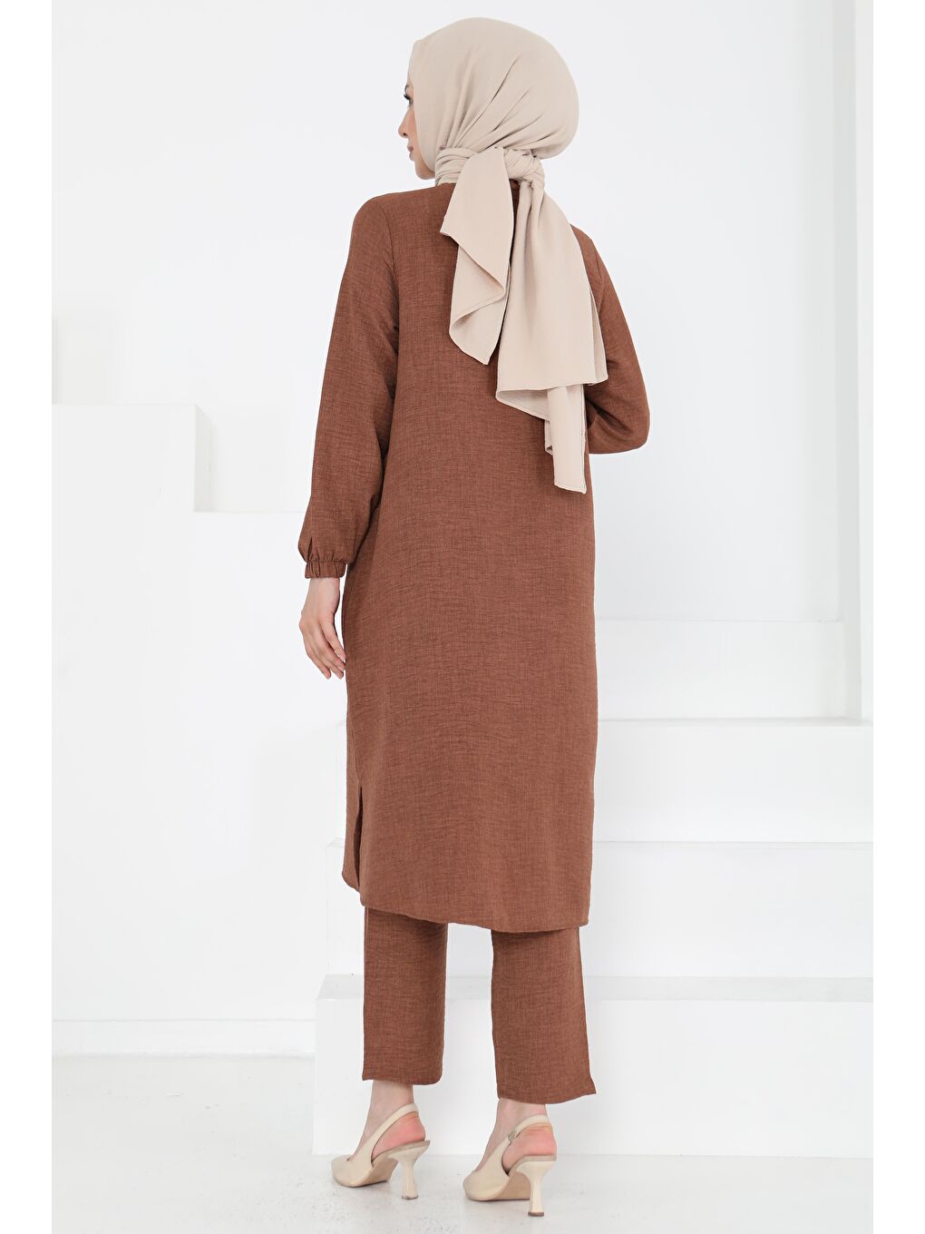 Kahverengi Hakim Yaka İkili Takım Taba - 27183-5