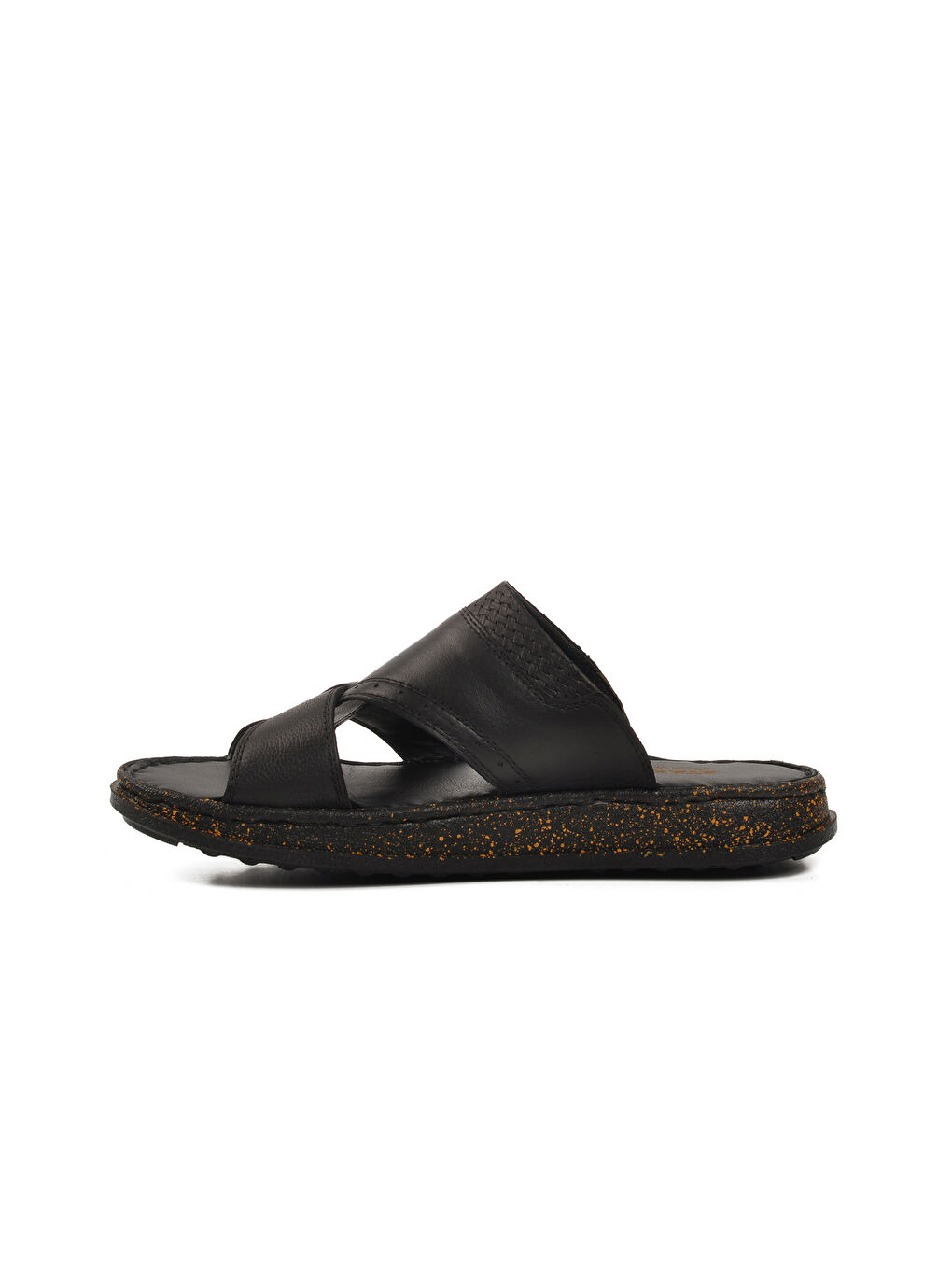 Siyah Hakiki Deri Erkek Terlik 2045 M-1