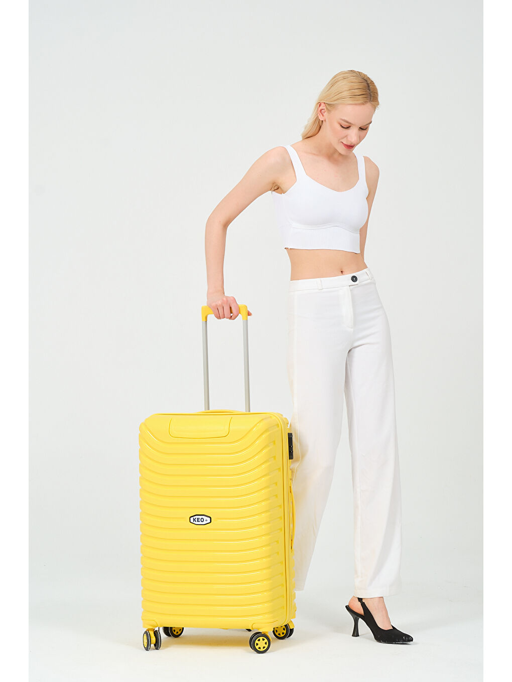 Orta Boy Sarı PP Valiz-2