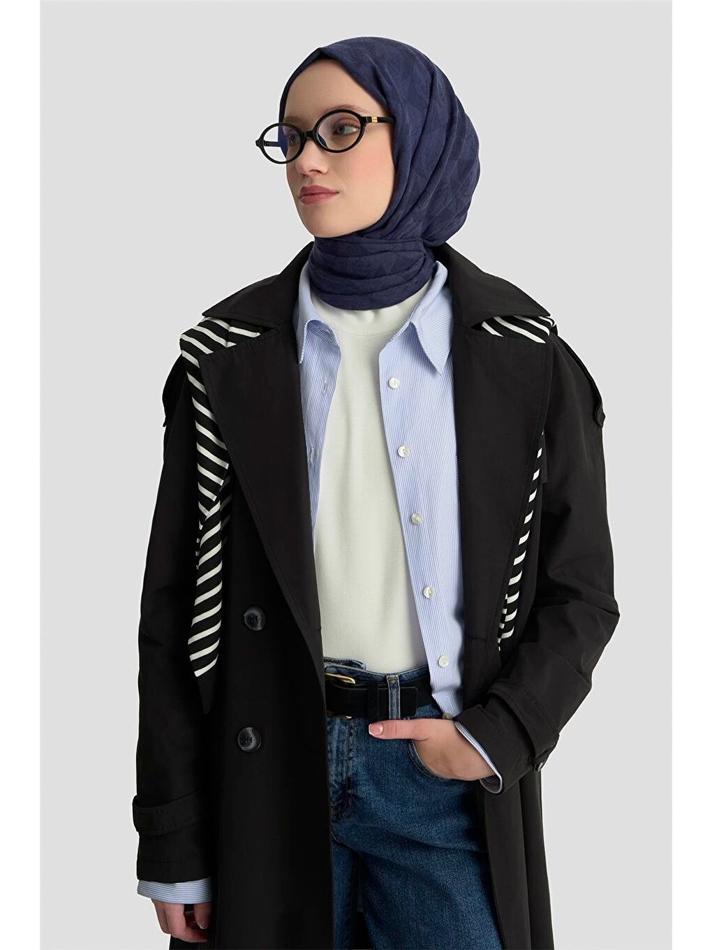 Trençkot 25Kt720 Siyah