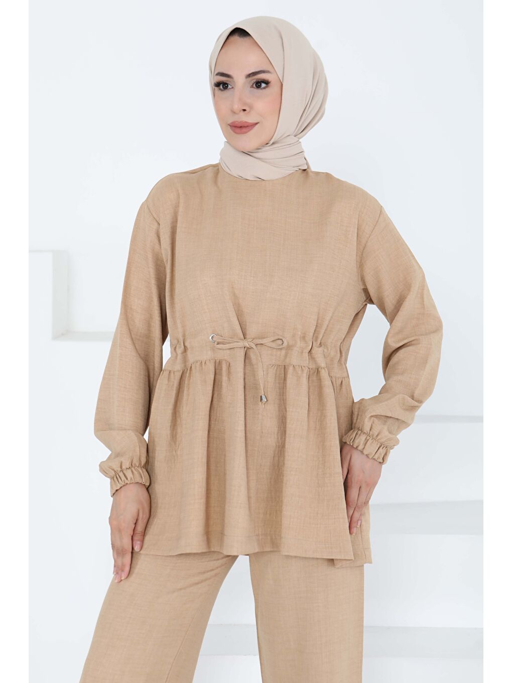 Bej Bağlamalı İkili Takım Vizon - 27196-3