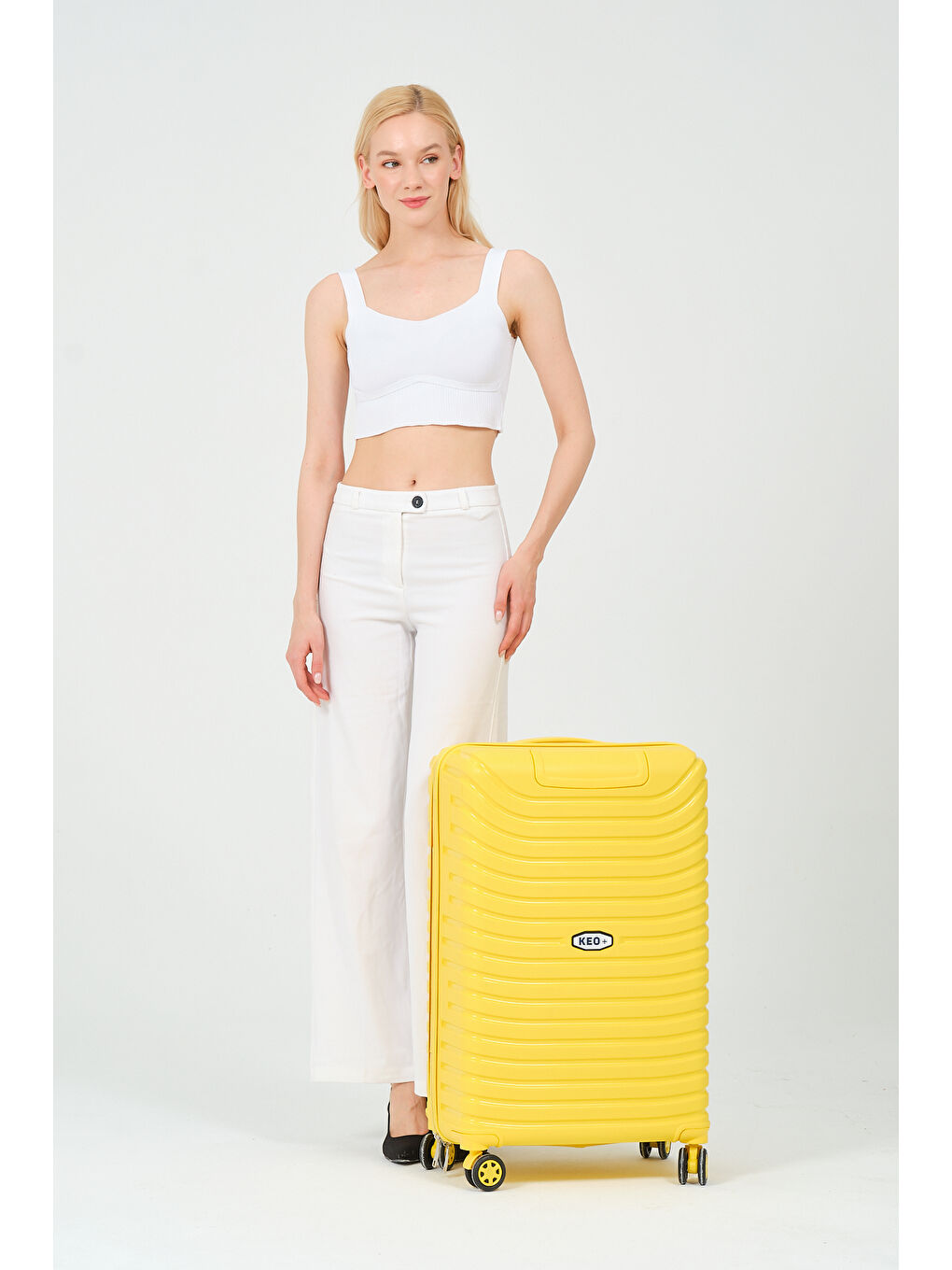 Orta Boy Sarı PP Valiz-7