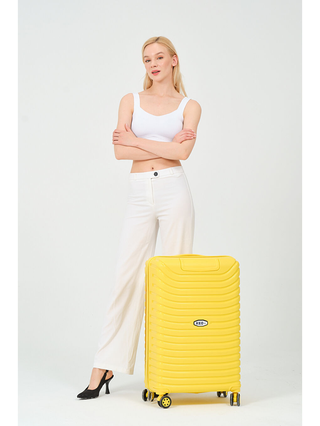 Orta Boy Sarı PP Valiz-8