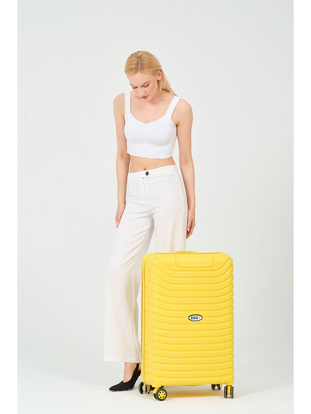 Orta Boy Sarı PP Valiz-9