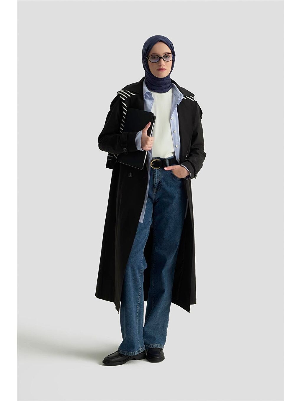 Trençkot 25Kt720 Siyah-2