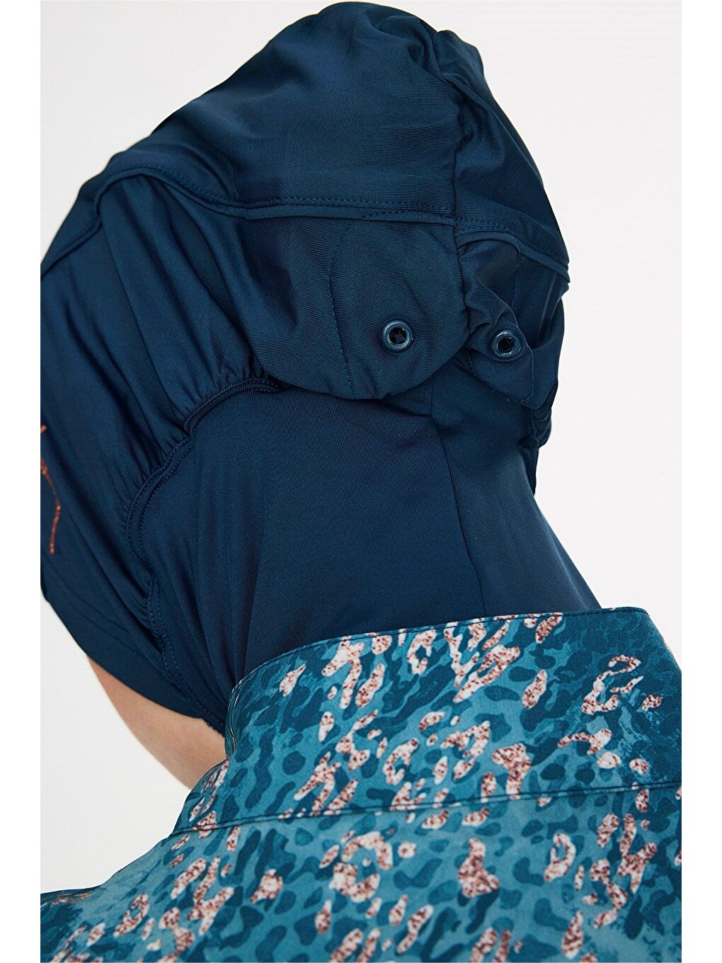 Petrol Vaha Koleksiyonu Desenli Lacivert 5 Parça Tam Tesettür Mayo Takımı 5088-8