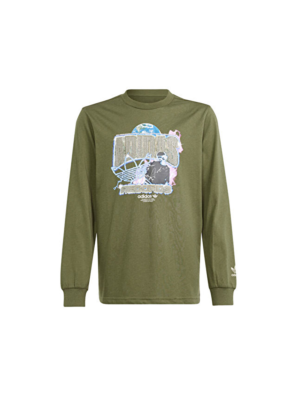 Yeşil Longsleeve Çocuk Günlük Tişört Ir9772 Haki