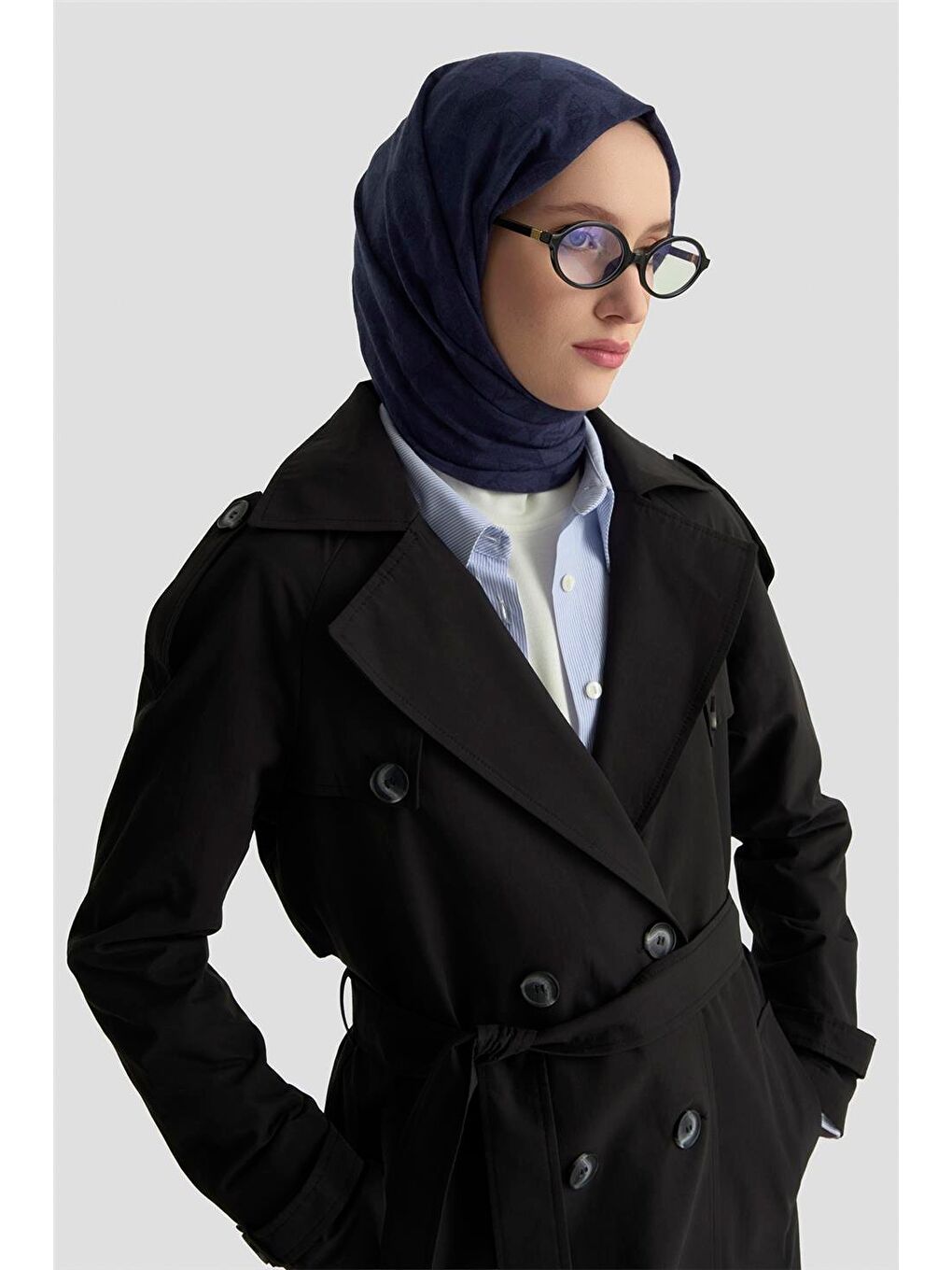 Trençkot 25Kt720 Siyah-4