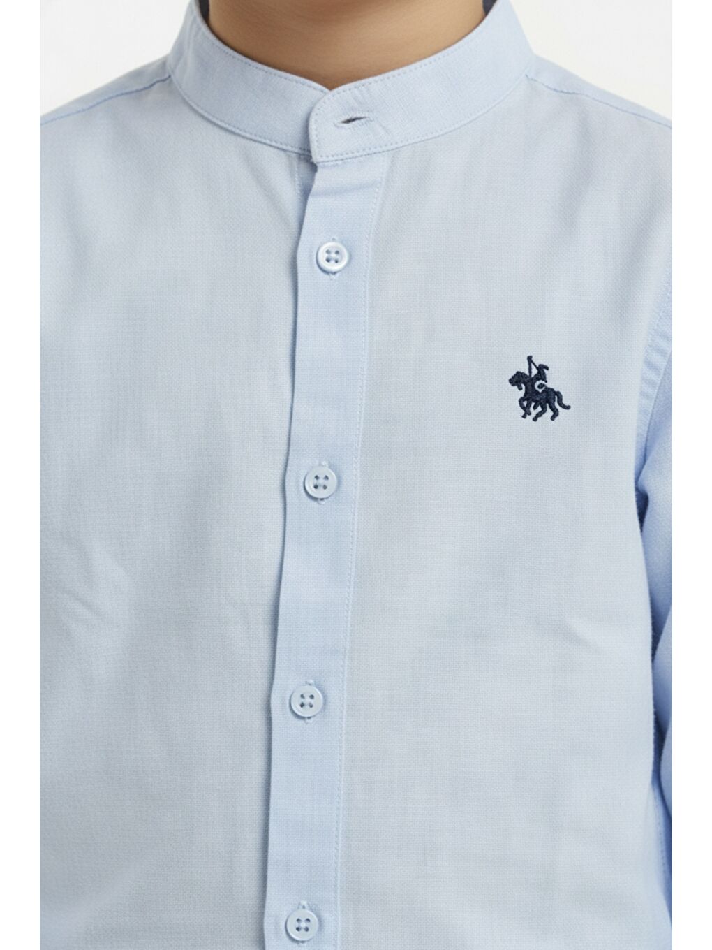 Mavi Erkek Çocuk 2li Takım Hakim Yaka Düğmeli Uzun Kollu Gömlek - Beli Bağlamalı Normal Paça Pantolon 142-5