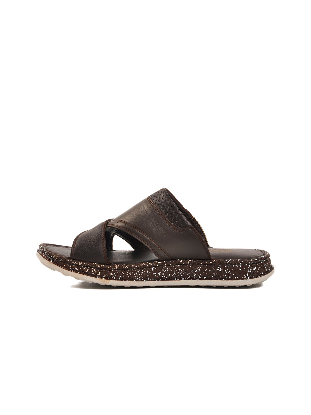 Kahverengi Kahve Hakiki Deri Erkek Terlik 2045 M-1