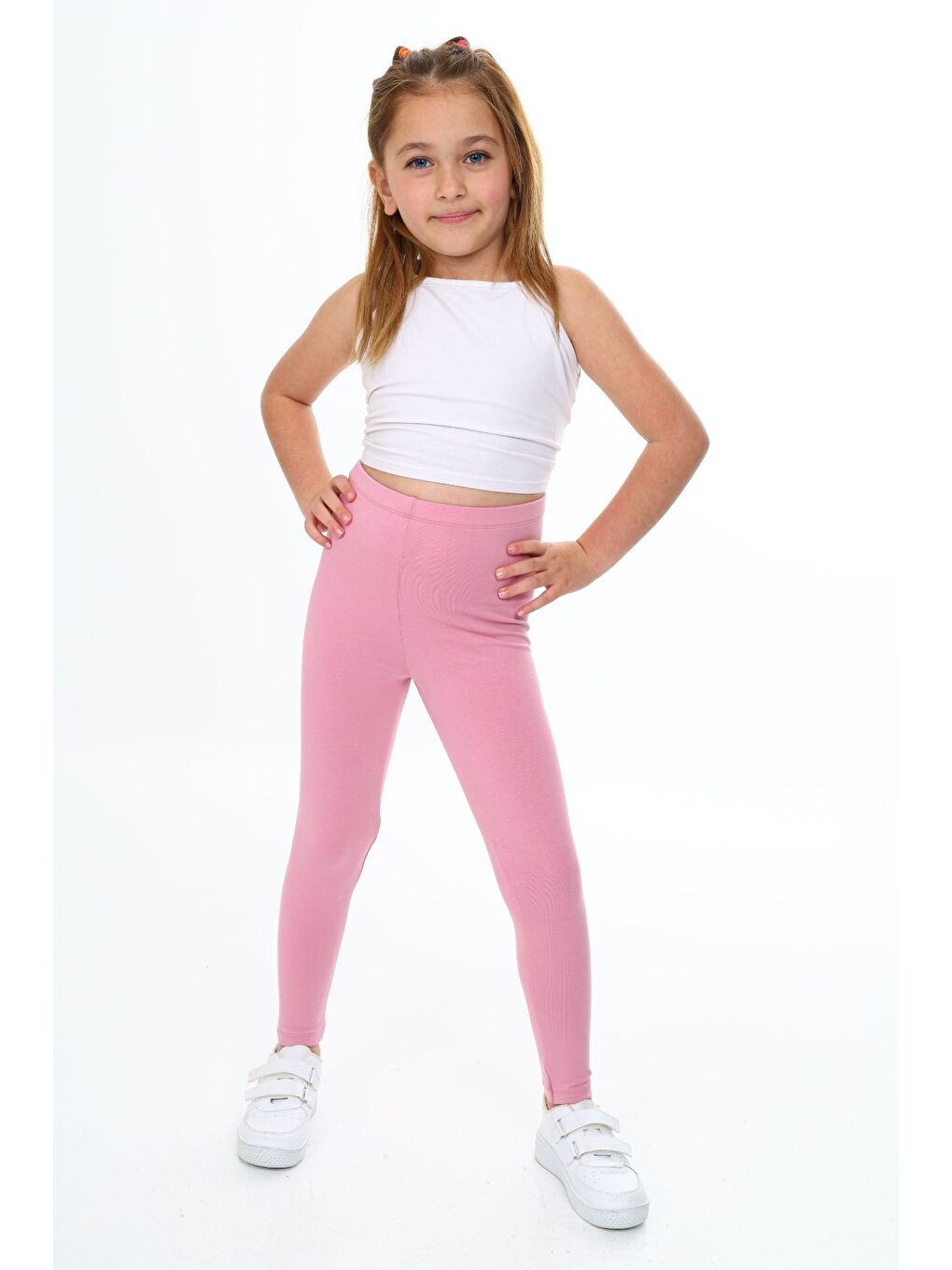Pembe Kız Çocuk Baskılı Tayt