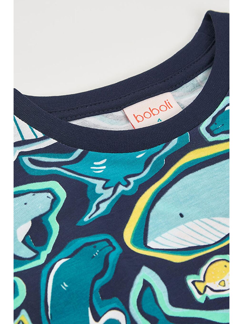 Deniz Canlıları Desenli Tshirt 2-6 Yaş Mavi-2