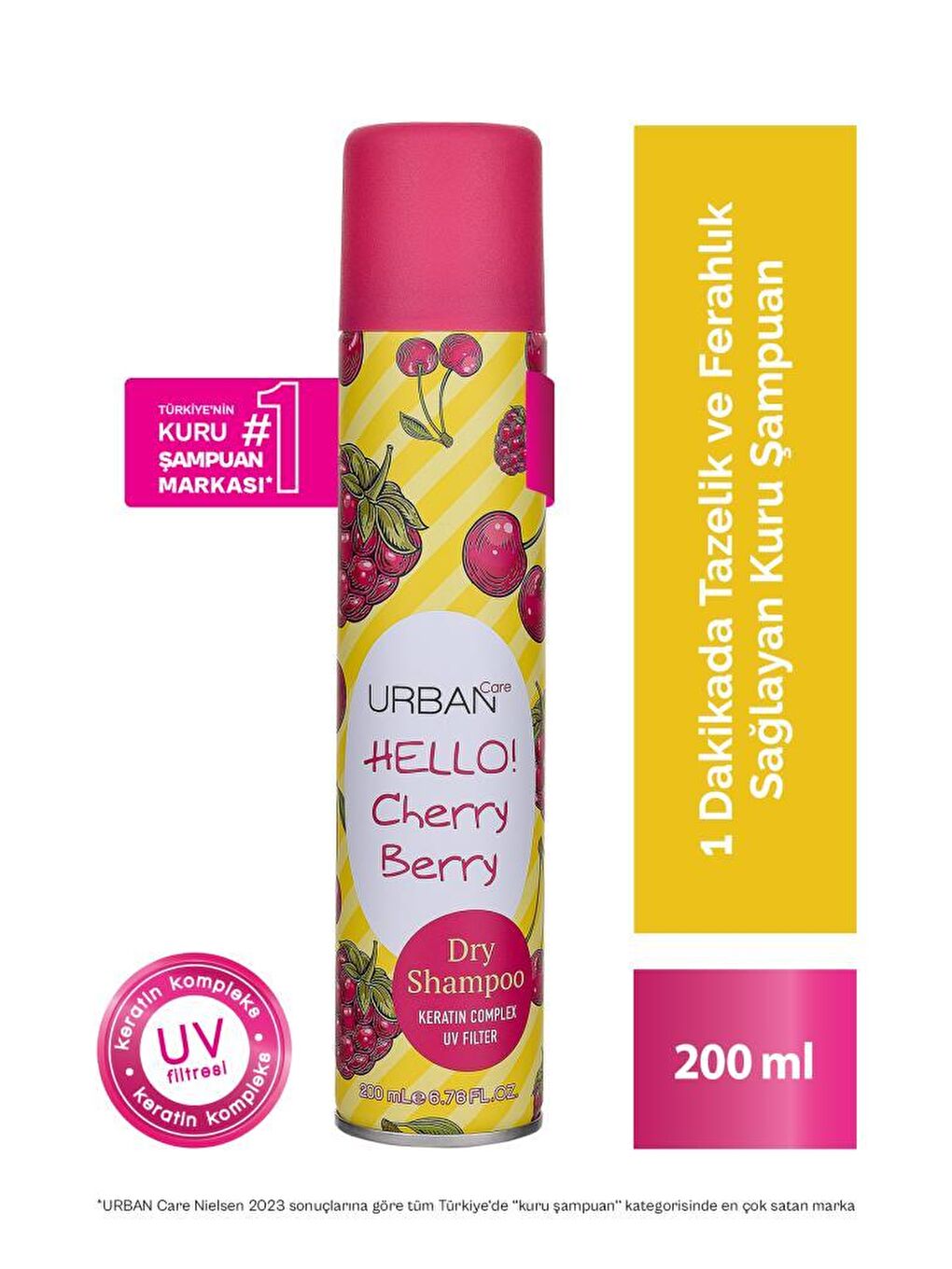 Urban Care Hello Cherry Berry Hacimlendirici Kuru Şampuan - Vegan - Uv Korumalı - 200 ml