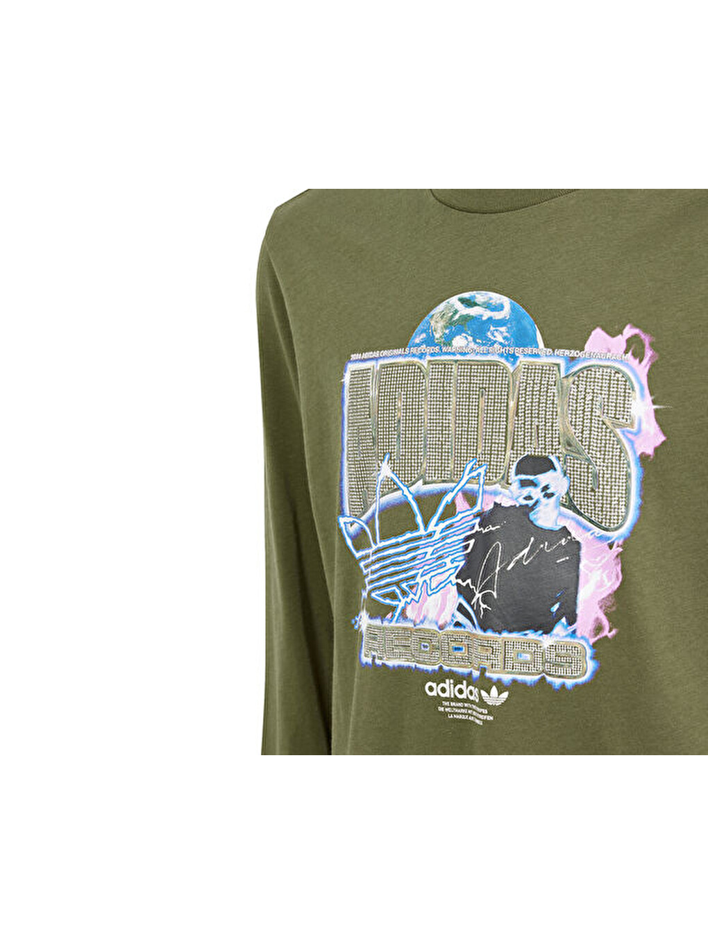 Yeşil Longsleeve Çocuk Günlük Tişört Ir9772 Haki-2