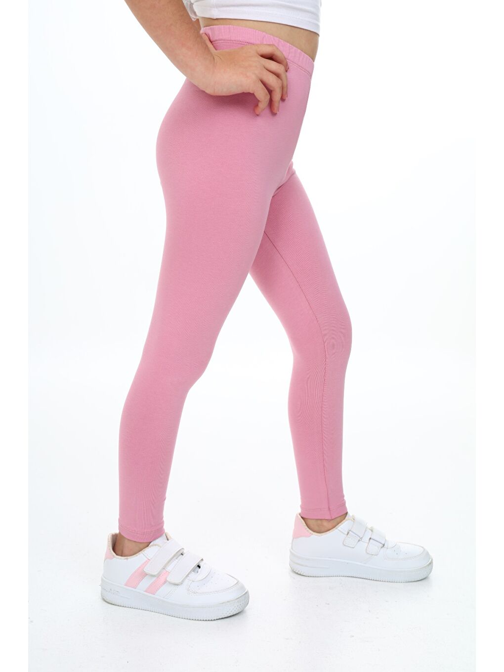 Pembe Kız Çocuk Baskılı Tayt-4