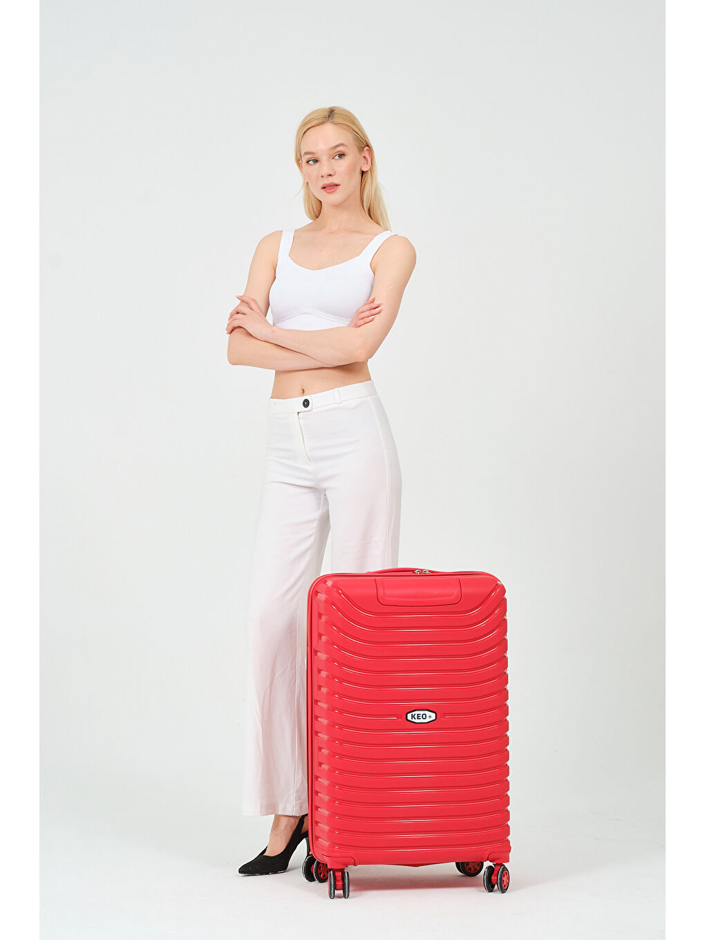 Orta Boy Kırmızı PP Valiz