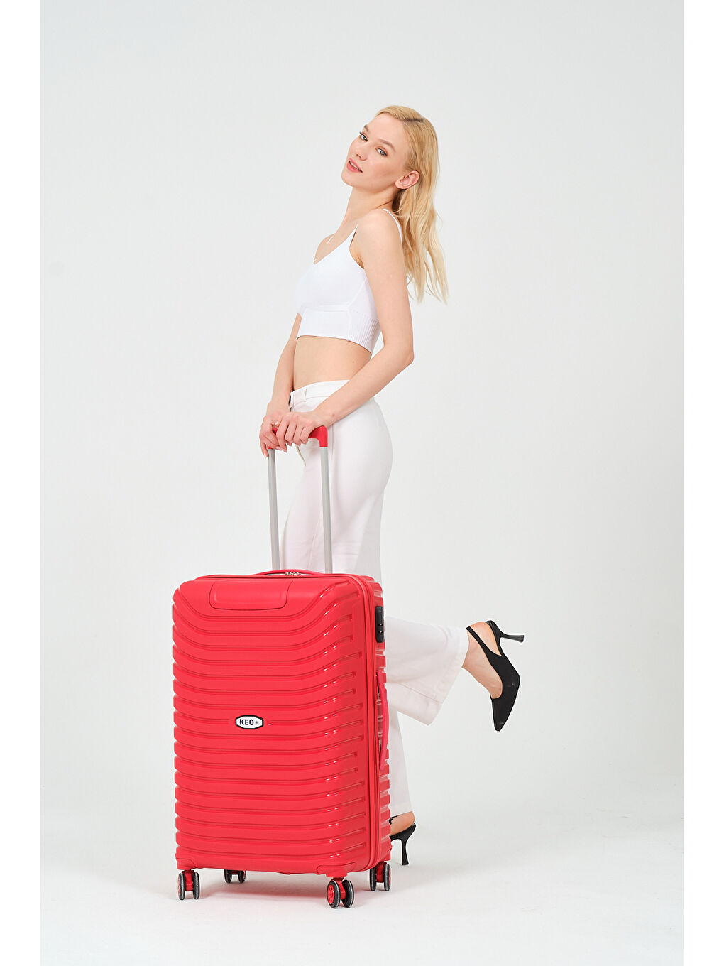 Orta Boy Kırmızı PP Valiz-1