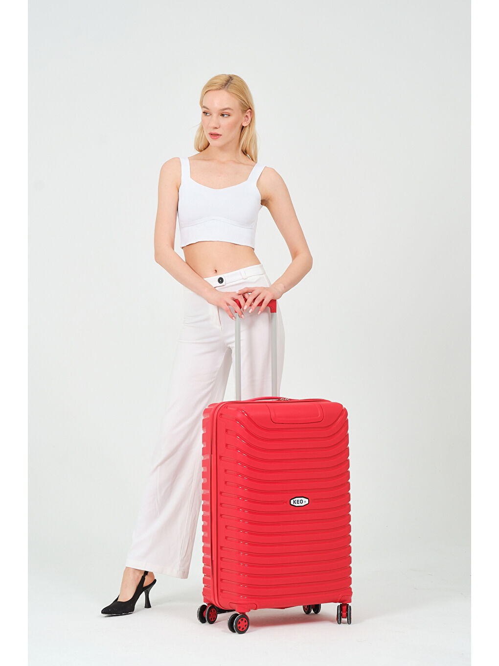Orta Boy Kırmızı PP Valiz-4