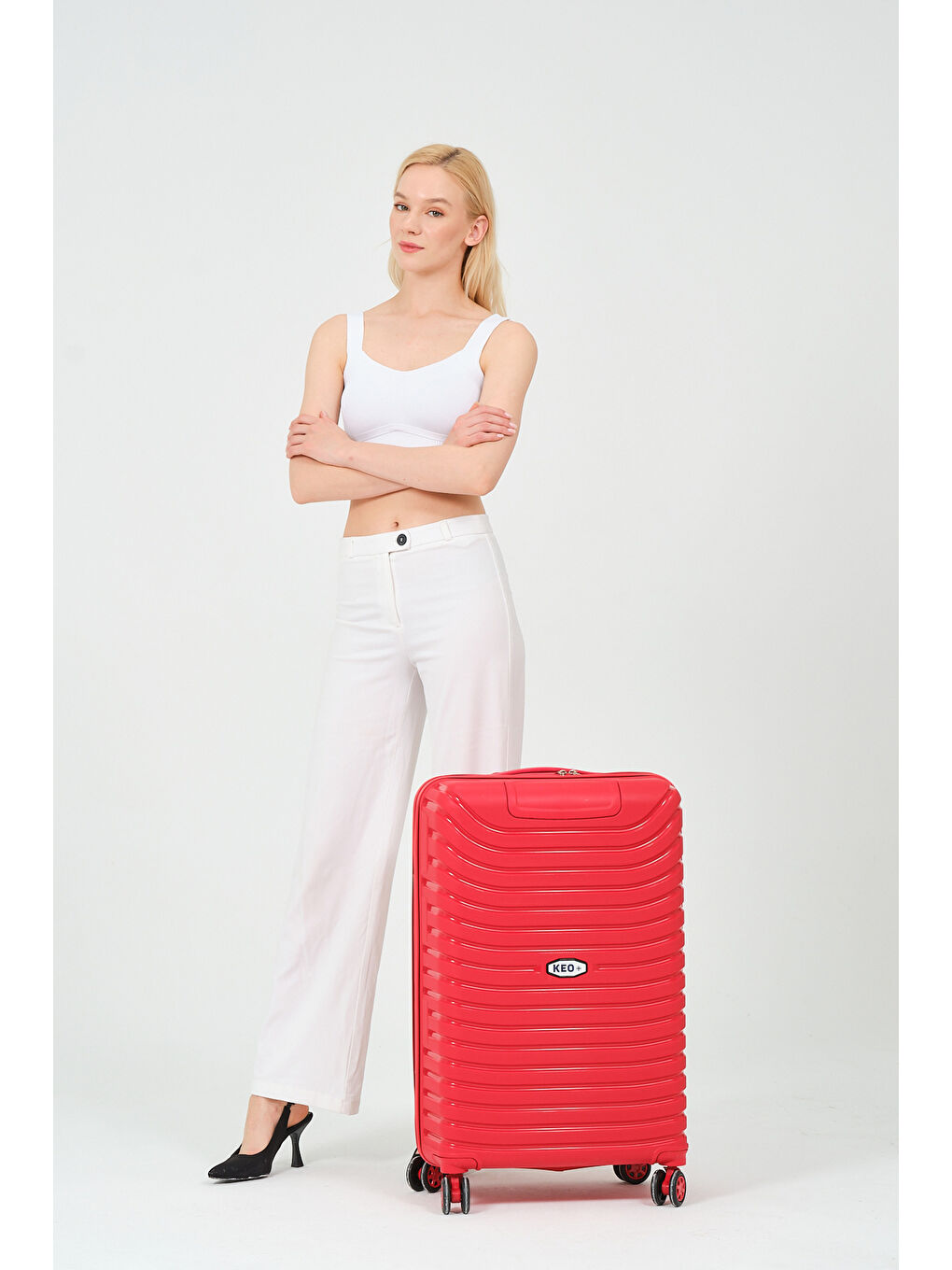 Orta Boy Kırmızı PP Valiz-5