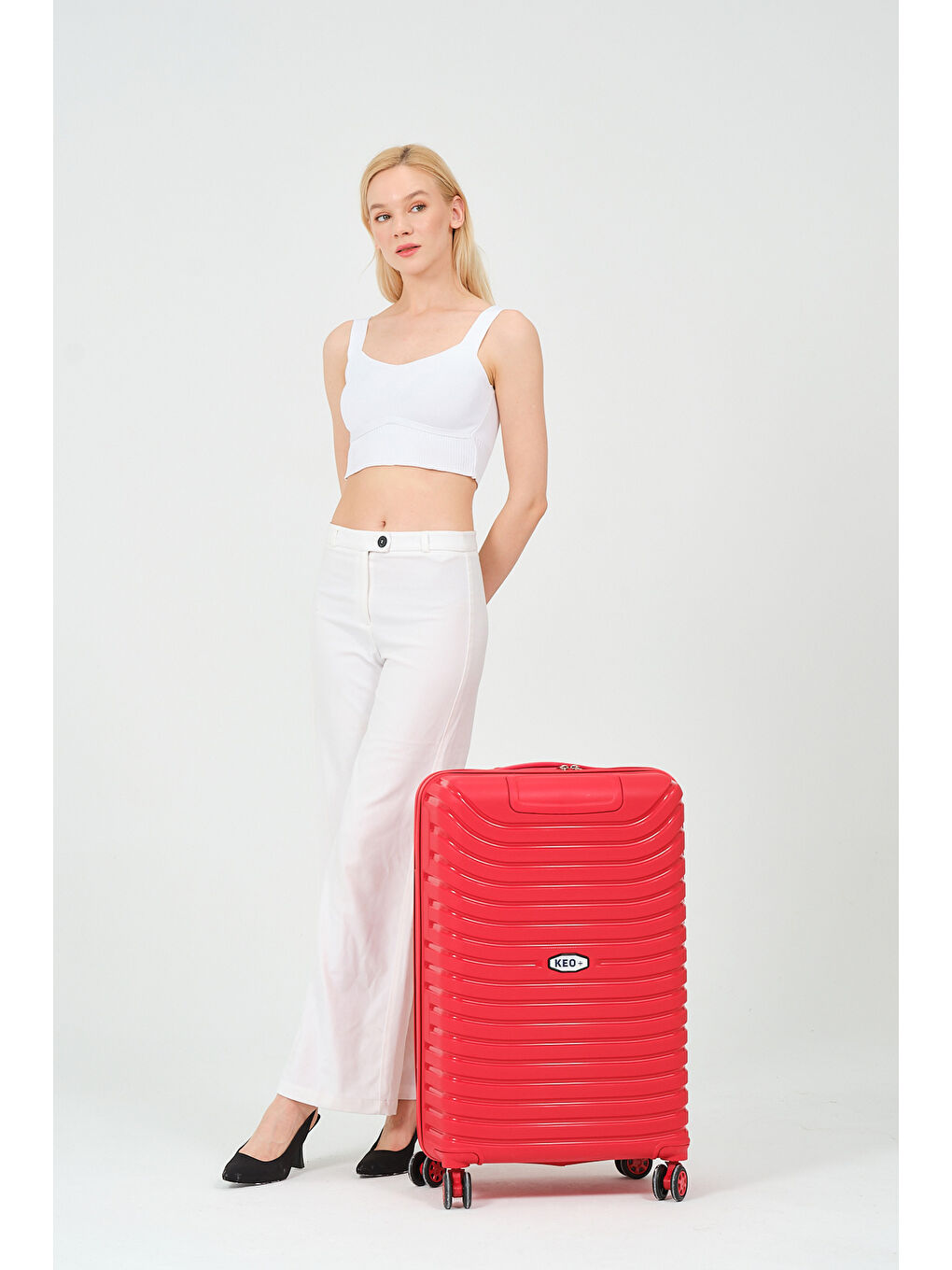 Orta Boy Kırmızı PP Valiz-6