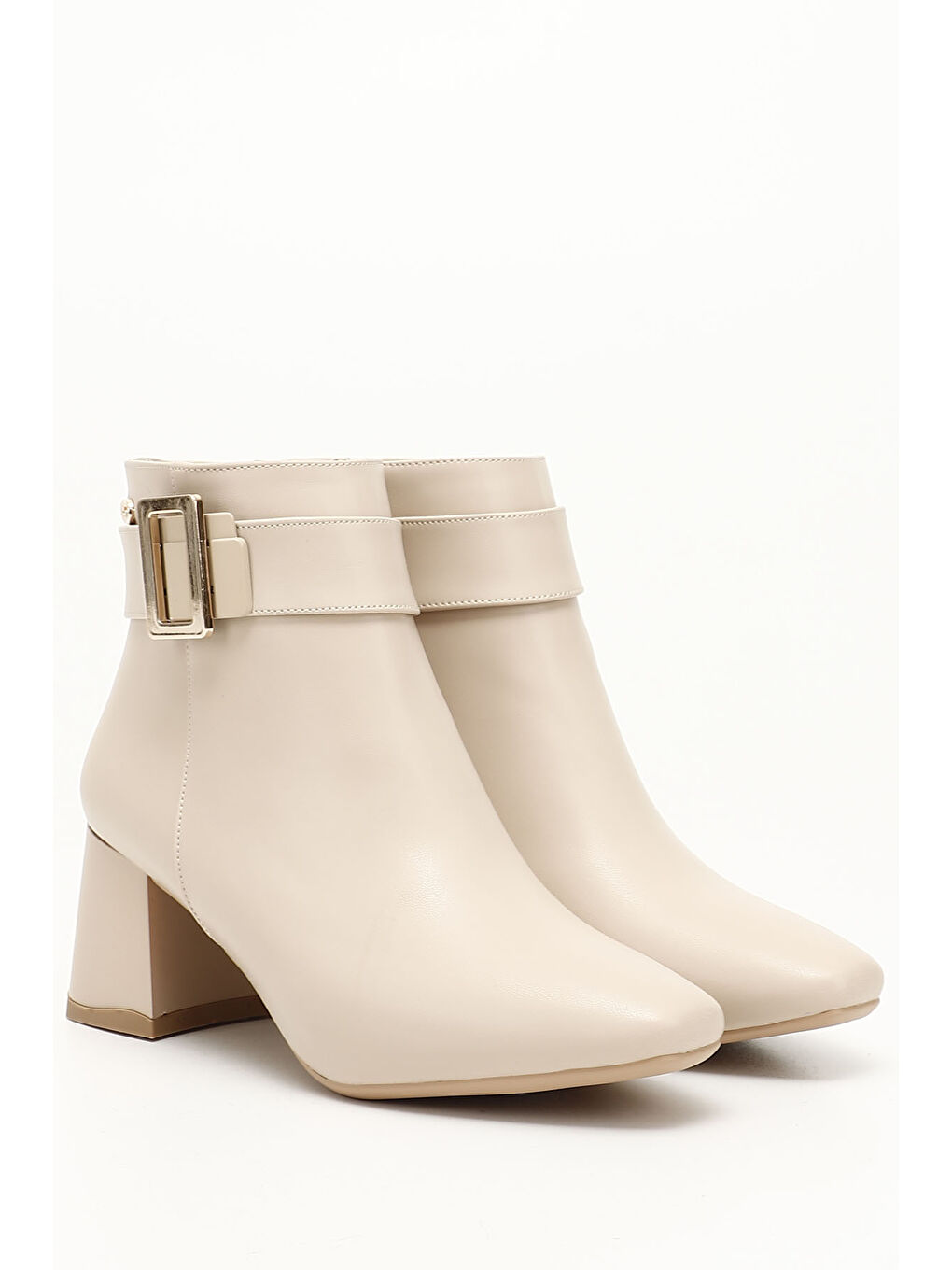 Bej BEJ-CAMEL  Kalın Topuklu Fermuarlı Kadın Bot 35447-1