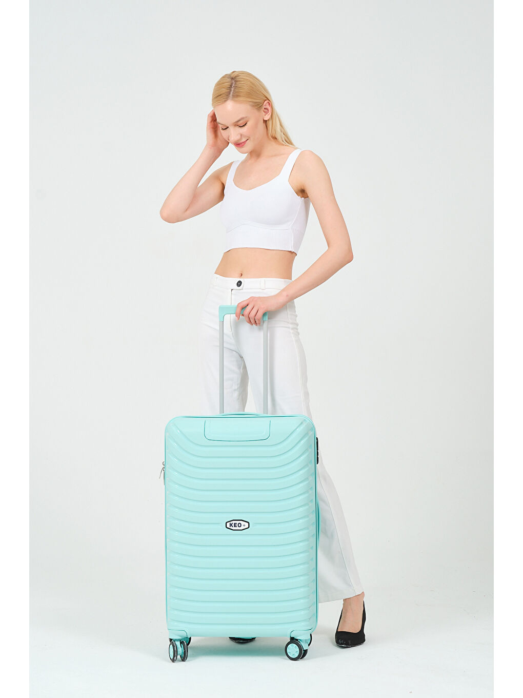 Orta Boy Turkuaz PP Valiz