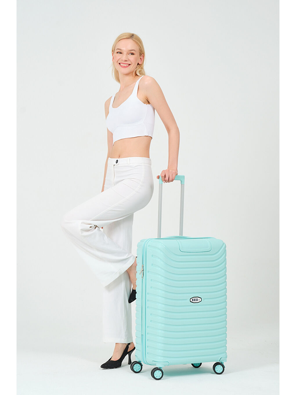 Orta Boy Turkuaz PP Valiz-2